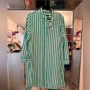 J Crew striped shirt dress, size m